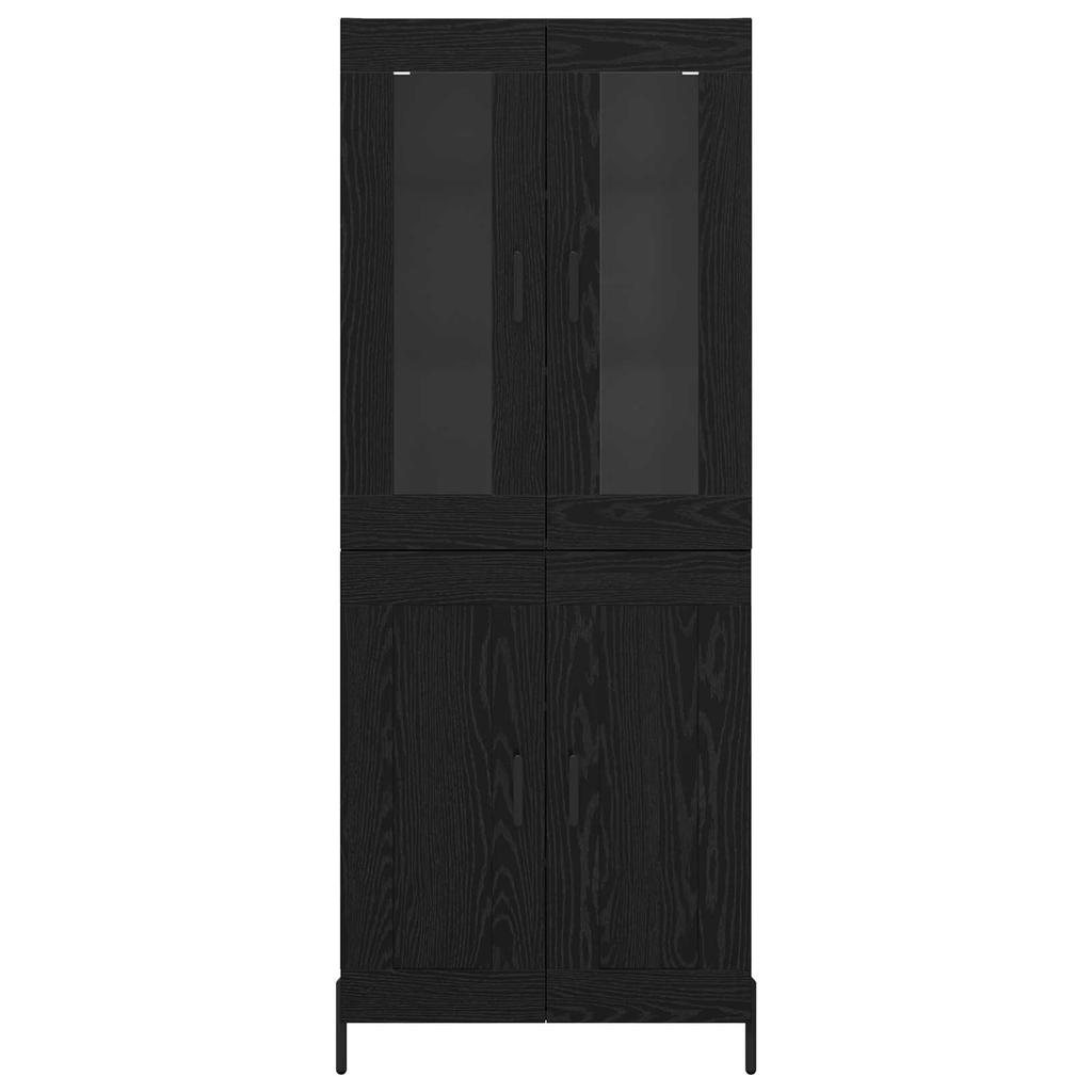Highboard in Black Oak Look 27.8 x 13.4 x 70.9 in (L x W x H) Particleboard