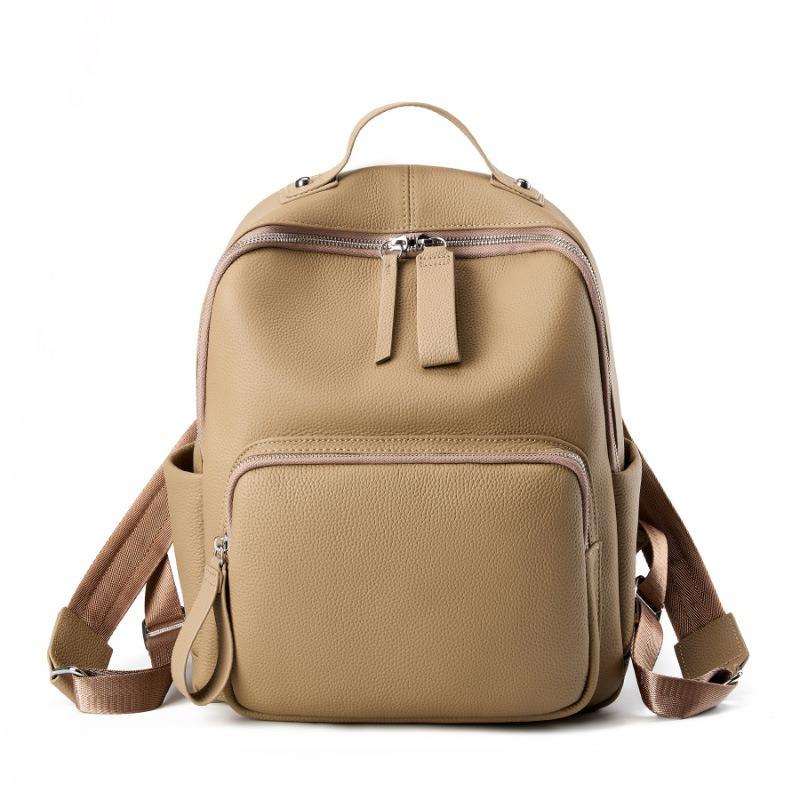 New first-layer cowhide large-capacity computer bag backpack leisure school bag travel bag commuter women's bag