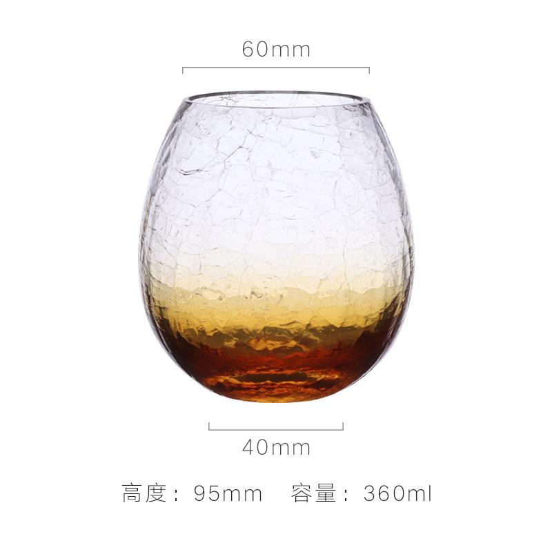 

Ice-Cracked Starry Sky Glass Cup Cute Breakfast Beer Mug Milk Coffee Style Beverage Holder 1PCS