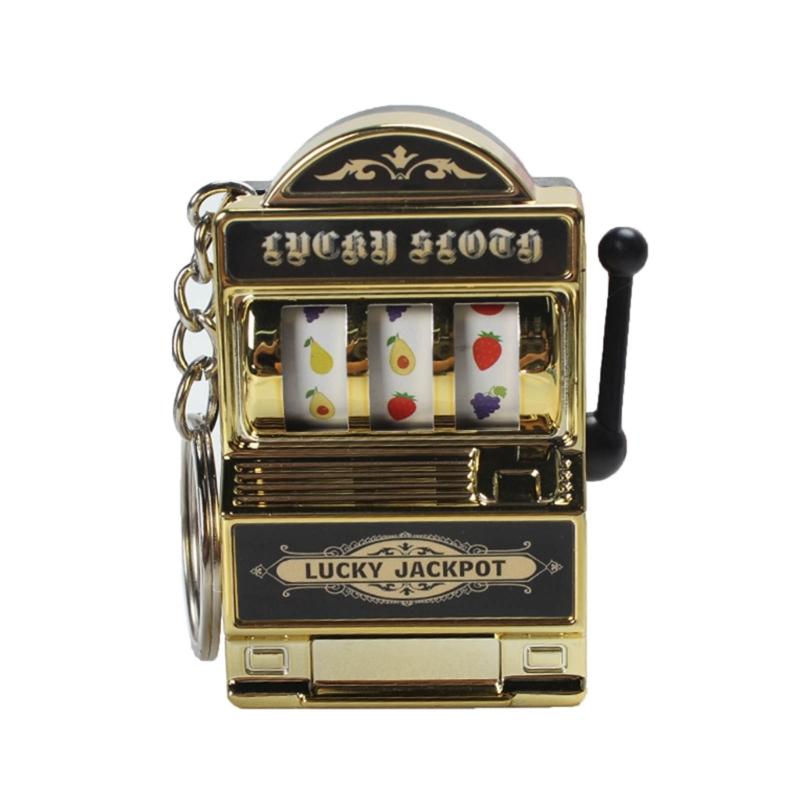 1 pz Fortunata Jackpot Mini Slot Machine Frutta Divertente Portachiavi Compleanno Regalo Giocattolo Educativo per Bambini Macchina Giochi a Gettoni