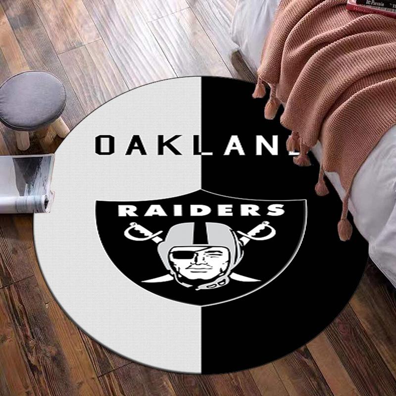 Las Vegas Raiders Round Rug for Livingroom,Bedroom, Palyroom, Chair Rug, Area rug, Circle Carpet, Large Size Fan Christmas gift
