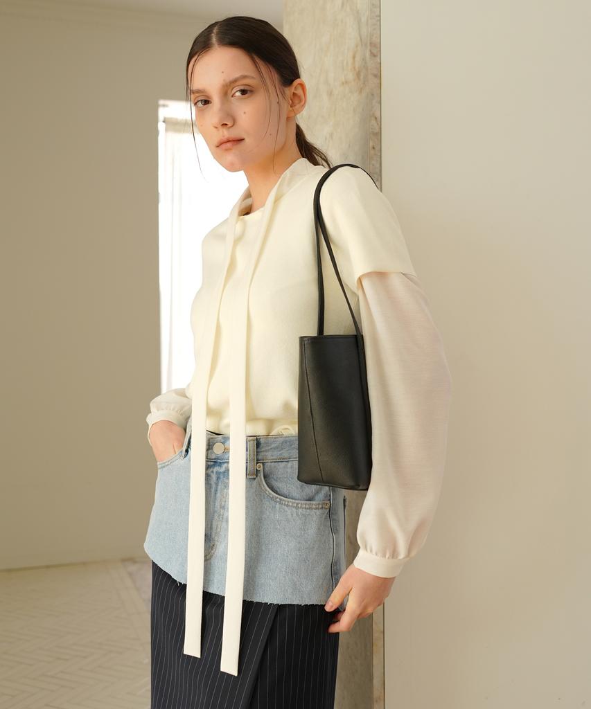 PAUL&ALICE Ribbon Tie Blouse / Ivory