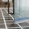 Frameless Shower Door Bottom Seal with Drip Rail 1/4" Thick Glass 33" Long Sweep - Glass Door Seal Strip Stop Shower Leaks