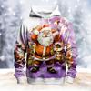 3D Printed Funny Santa Claus Hoodie For Men Christmas Elk Pattern Long Sleeves Casual Sweatshirt Unisex Loose Hoodies Pullover