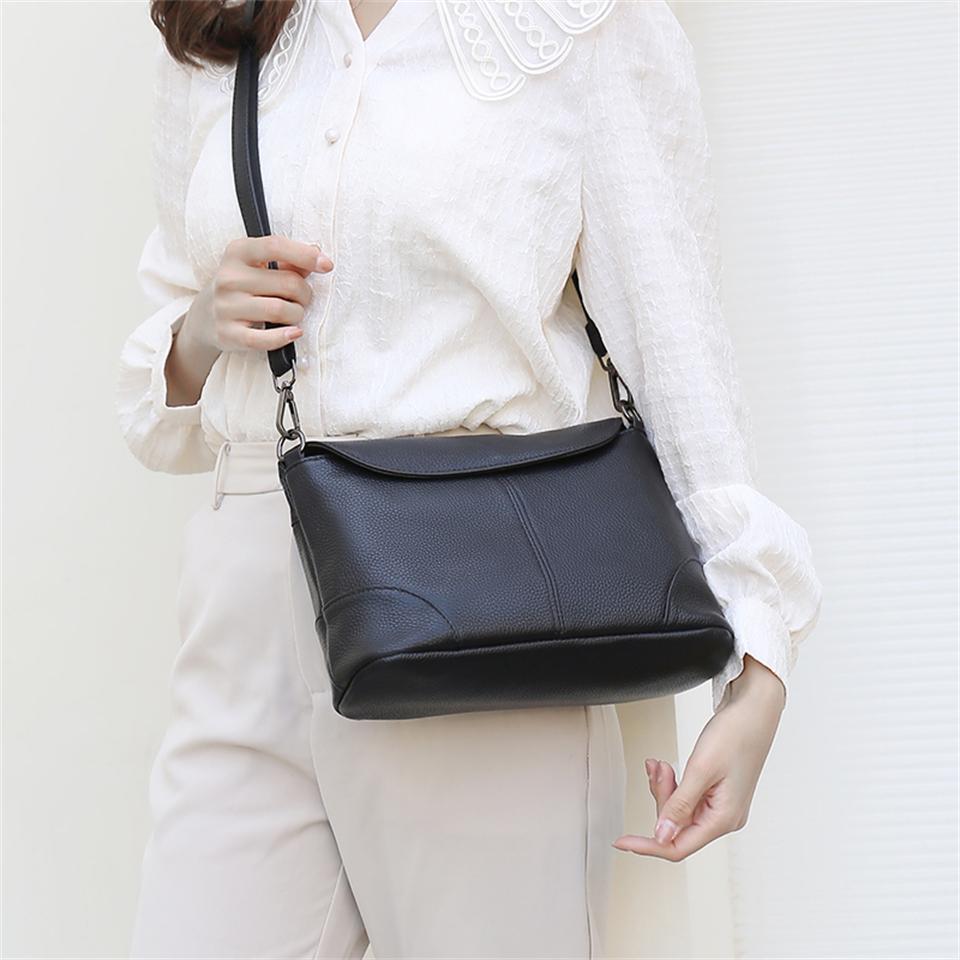 Luxury Genuine Cowhide Leather Handbag for Women Designer Small Crossbody Shoulder Messenger Bag