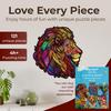 CRAFTHUB Wooden Jigsaw Puzzles – Lion Wooden Puzzles for Adults & Kids – Animal Shaped, Family Games, Gift Ideas for Women and Men, 121 Piece, A3