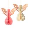 Angel Honeycomb Ornament Paper Angel Hanging Ornament with Sparkling Edge 3D Honeycomb