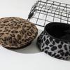 Leopard print beret children autumn and winter literary and simple bud hat niche retro personalized casual painter hat