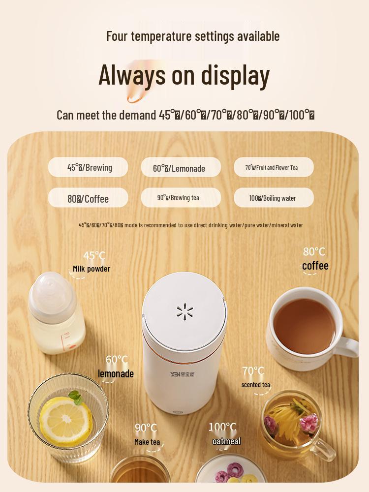 Portable Smart Electric Heating Water Cup - Stainless Steel Travel Thermos for Business and Office Use