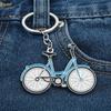 Yousheng Vintage Fahrrad Schlüsselanhänger - Zinklegierung Mini-Fahrrad mit Tropfenmalerei, Künstlerisches Radfahrergeschenk für Schlüssel &