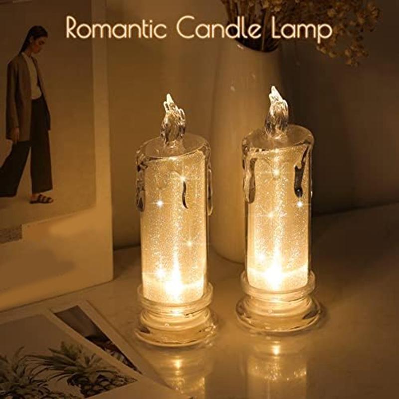 4PCS LED Flameless Candles ,LED Clearance Pillar Candles, Battery Included,Decoracion For Halloween Christmas White