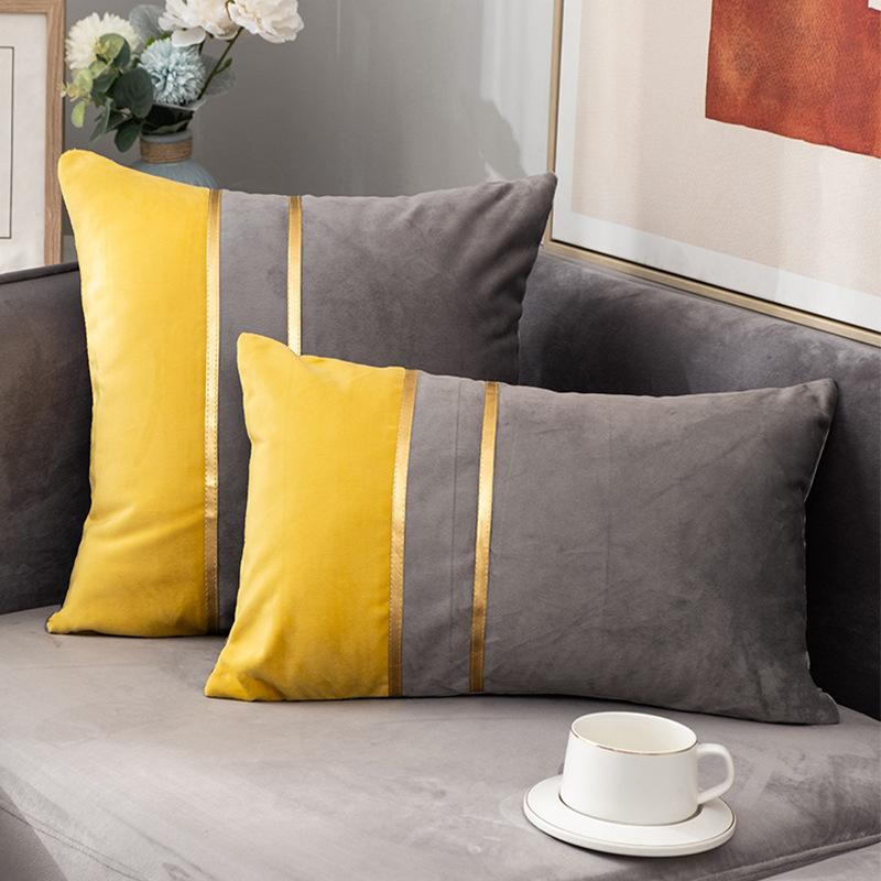 Taie d'oreiller Luxe Léger Nordique Sans Garniture Velours Hollandais Coussin de Tête en Velours Coussin de Canapé Coussin de Taille