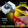 Stainless Steel Rustproof Household Scissors: Sharp Industrial Fabric and Paper Cutting Shears for Kitchen and Sewing, Big Head Design.