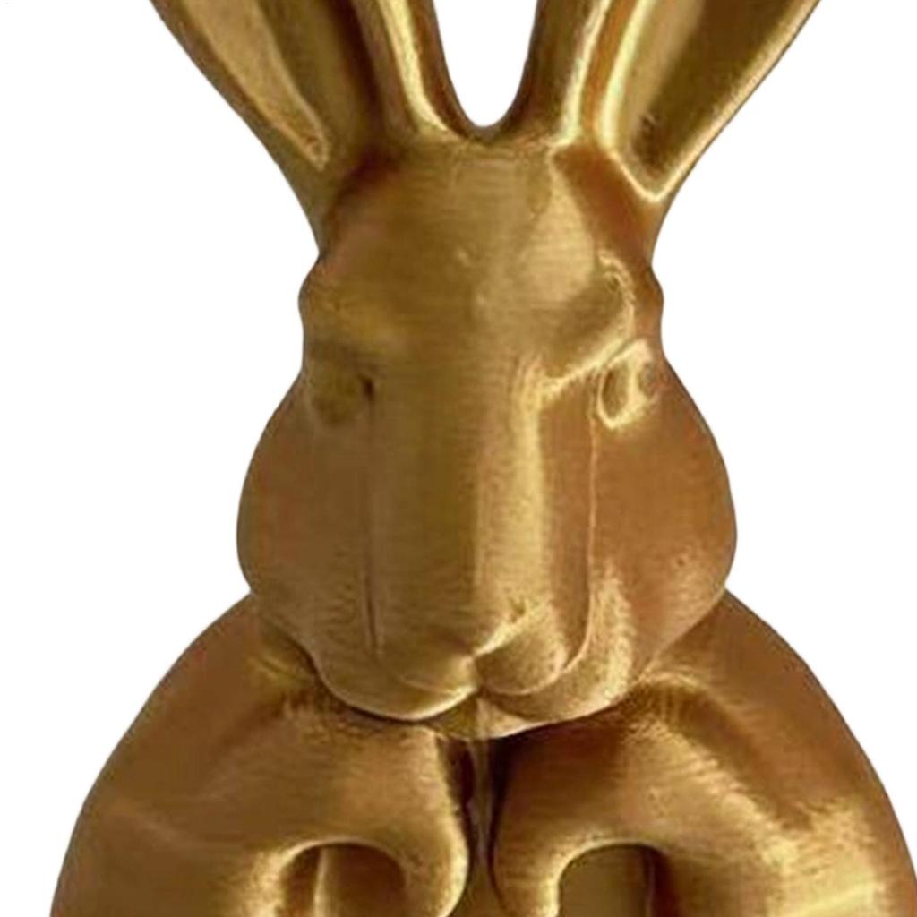 Retro Gold Resin Rabbit Statue Easter Home Decor Elegant Bunny Figurine for Tabletop Bookshelf Mantel Party Supplies