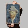 Van Gogh Self Portrait Custom Metal Tin Painting Vintage European Home Decor Living Room Bedroom Wall Art Hanging