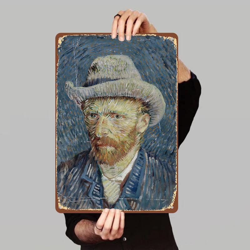 

Van Gogh Self Portrait Custom Metal Tin Painting Vintage European Home Decor Living Room Bedroom Wall Art Hanging 7.9x11.8In(20x30cm)