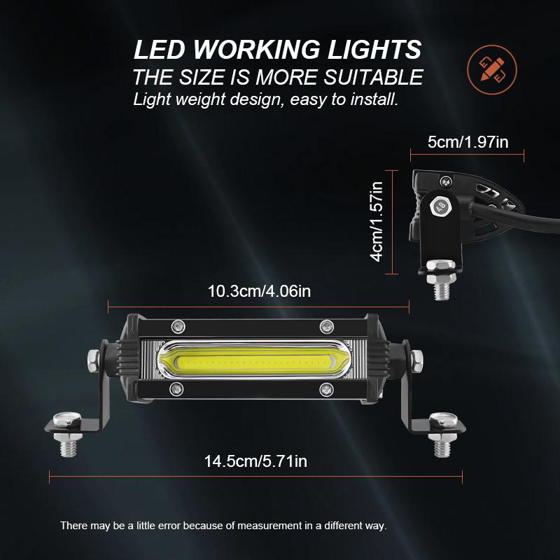 Single Row White Spot 3inch 9W Led Work Lamp Bar Bar Light For 4x4 OffRoad Light Bar For Trucks Offroad Pickup Atv Utv