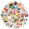 50Pcs Cute Cartoon Animal Farm Chicken Duck And Cow Decorative Stickers Personalized Water Cup Luggage Ipad Gift