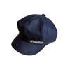 Letter Material Pu Curved Brim Octagonal Cap Cold Season Accessories Fashion