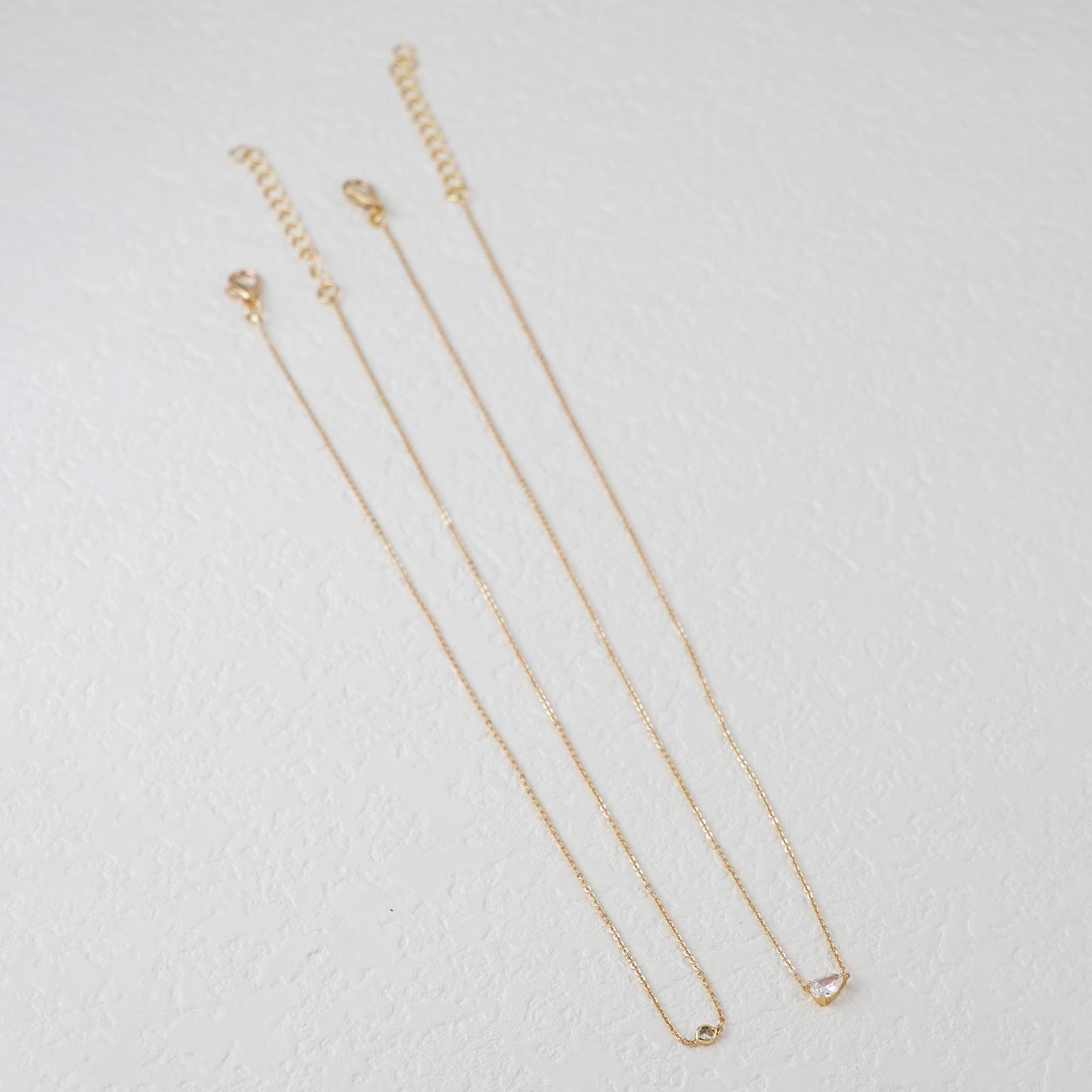 Minimalist Fashion Mini Waterdrop Pendant Necklace Fine Chain Clavicle Chain Suitable for Daily Commuting Casual Jewelry