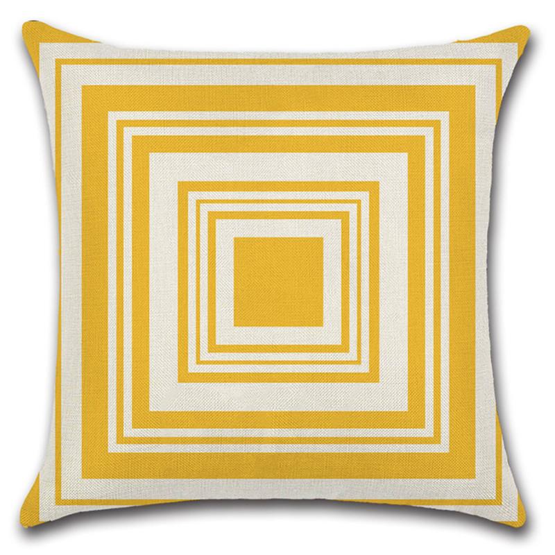 European and American Style Modern Minimalist Geometric Figure Linen Pillowcase Office Sofa Nap Cushion Pillowcase