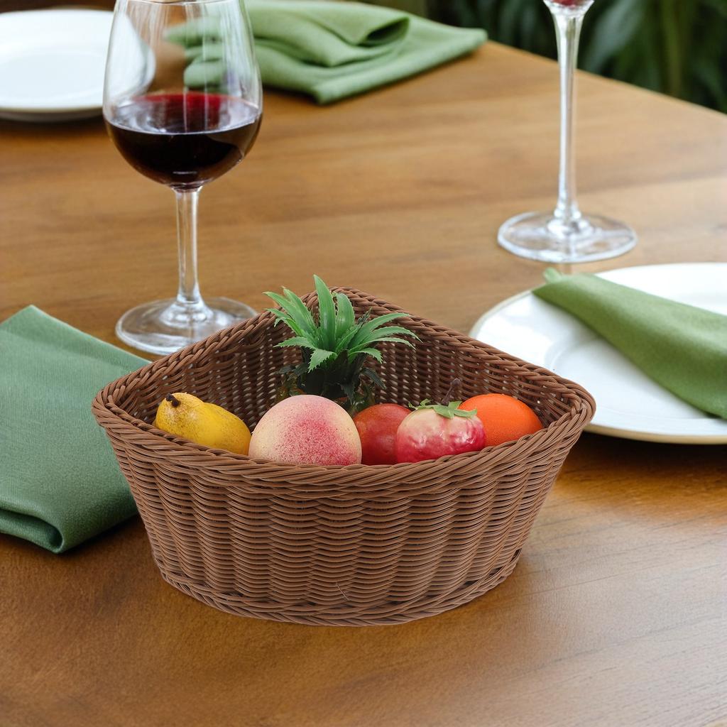 Trójkątny Koszyk Narożny Organizer Biurkowy Pojemnik Na Drobiazgi Przekąski Kosmetyki Ręcznie Tkany Pojemnik Do Przechowywania Do Kuchni Szafek