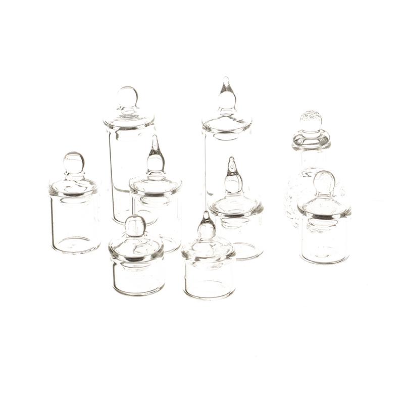 1:12 Dollhouse Miniature Tiny Jar Candy Storage Bottle W/Cover Kitchen Decor