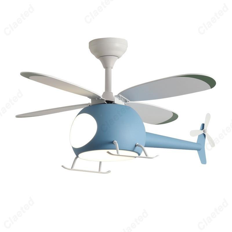 Creative and Simple New LED Helicopter Airplane Fan Chandelier Children's Bedroom Ceiling Fan Lamp
