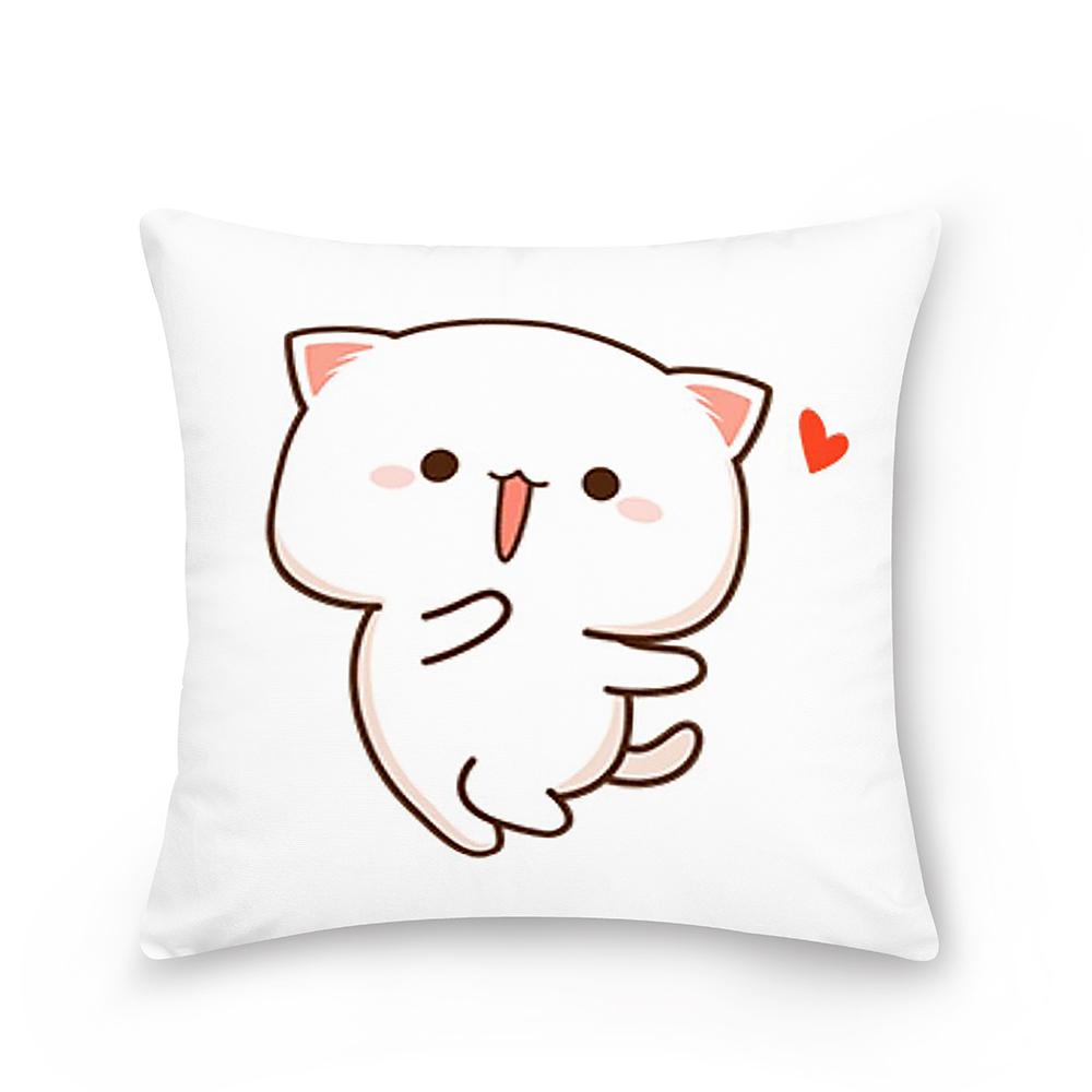 Home Peach Cat Cushion Cover Pillowcase Sofa Car Pillowcase Christmas Decoration Bedroom Living Room Pillowcase