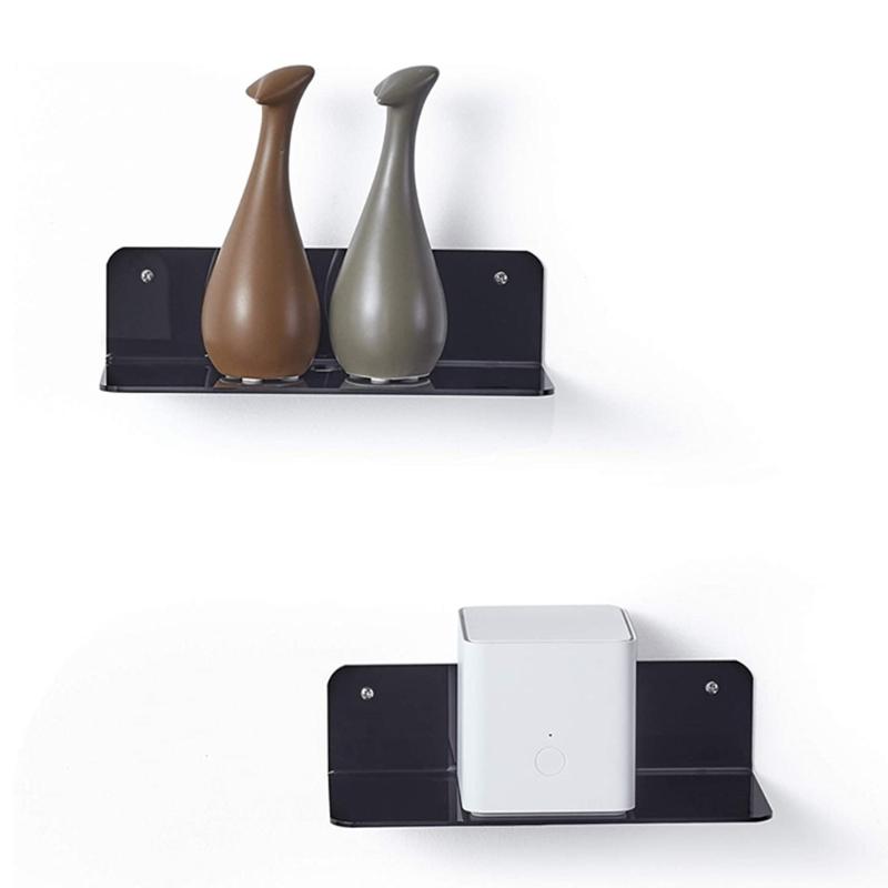 Speakers Organizer Rack Acrylic Wall Mounted Display Stand Shelf Holder Home Storage Self Stick-On