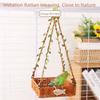Vintage Imitation Rattan Pet Bird Nest Hand-Woven Round/Square Bird Hammock for Cage Adjustable Washable Bird Sleeping Hut Cage
