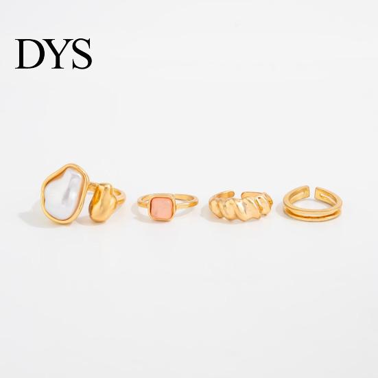 Daily Wear Rings 4Pcs Faux Baroque Pearl Toe Ring Set, Non Tarnish Open Zinc Alloy for Women, Adjustable Golden Plated Foot Jewelry Summer