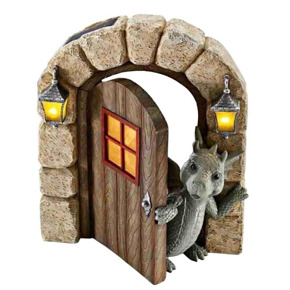 Resin Statue Reading Dragon Statue 3 Colors Tree Hugger Statue Elf Out Statue Wall Ornament