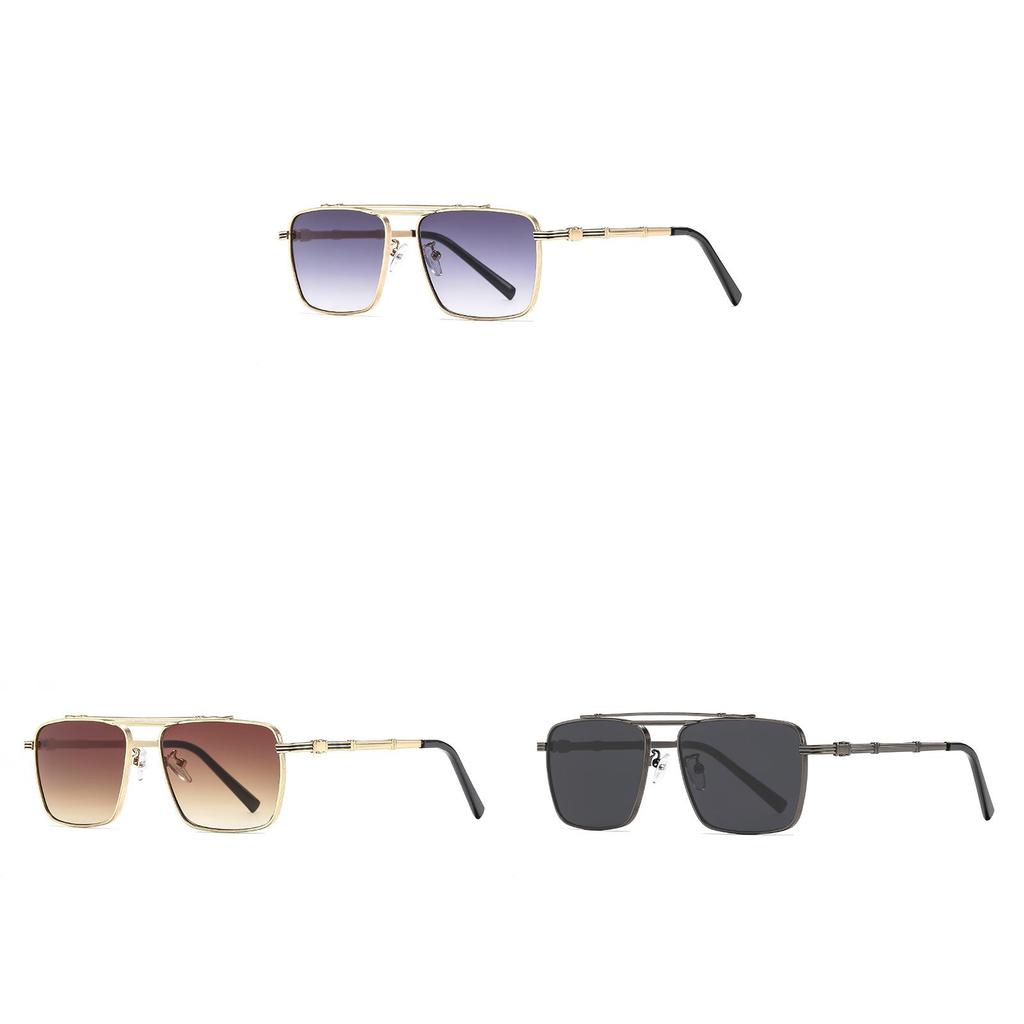 Retro Square Metal Sunglasses For Men Women Uv400 Protection Sunblock Outdoor Sport