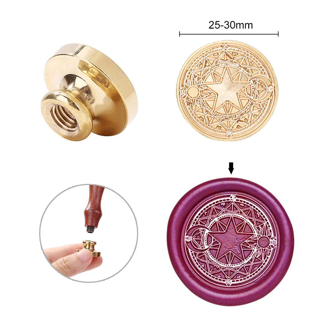 Wax Copper Head Six Pointed Star Series Vintage Craft Sealing Stamp Head For Cards Envelopes Wedding Invitations Gift Packaging