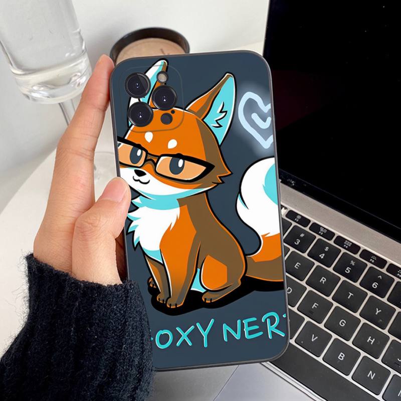 Cartoon Animal Fox Phone Case For iPhone 14 11 12 13 Mini Pro XS Max Cover 6 7 8 Plus X XR SE 2020 Funda Shell