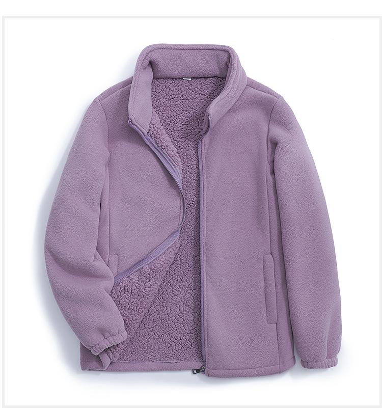 Unisex 2025 Cotton Coat: Short Fleece Stand-up Collar Cardigan for Autumn/Winter, Double-Sided Thick Warm Outerwear.