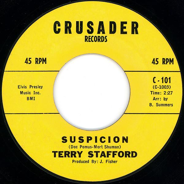 

7inch Record TERRY STAFFORD - Suspicion C101 Crusader Record 1964 US Rock Used