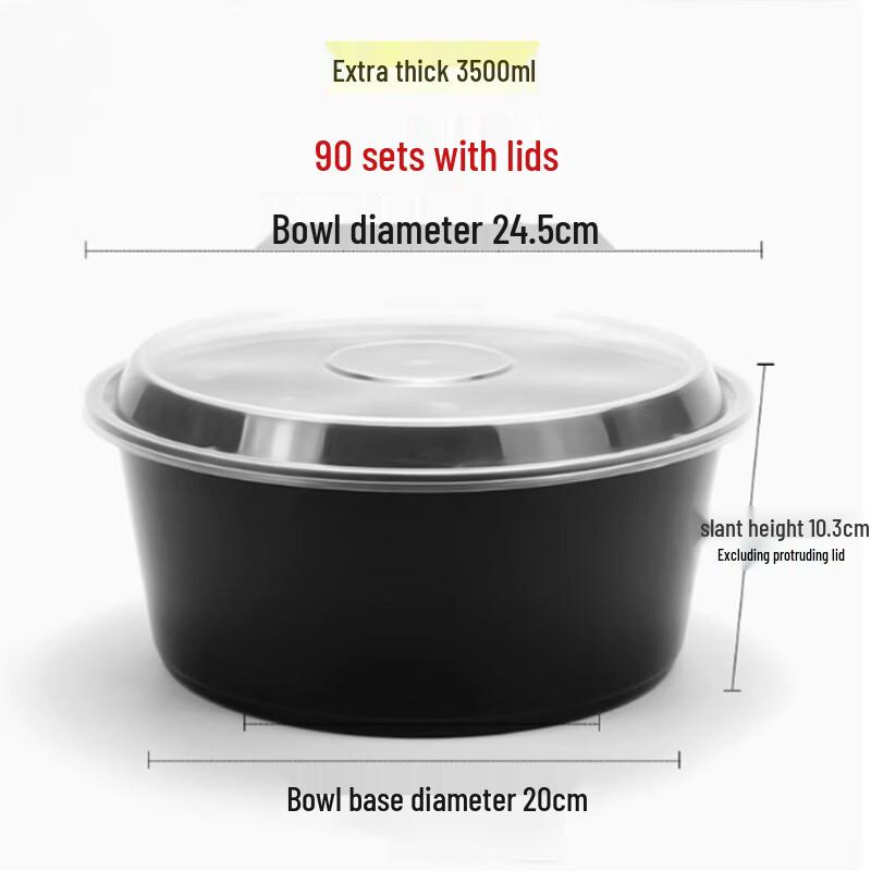 Sanbilai Disposable Round Plastic Meal Box with Lid