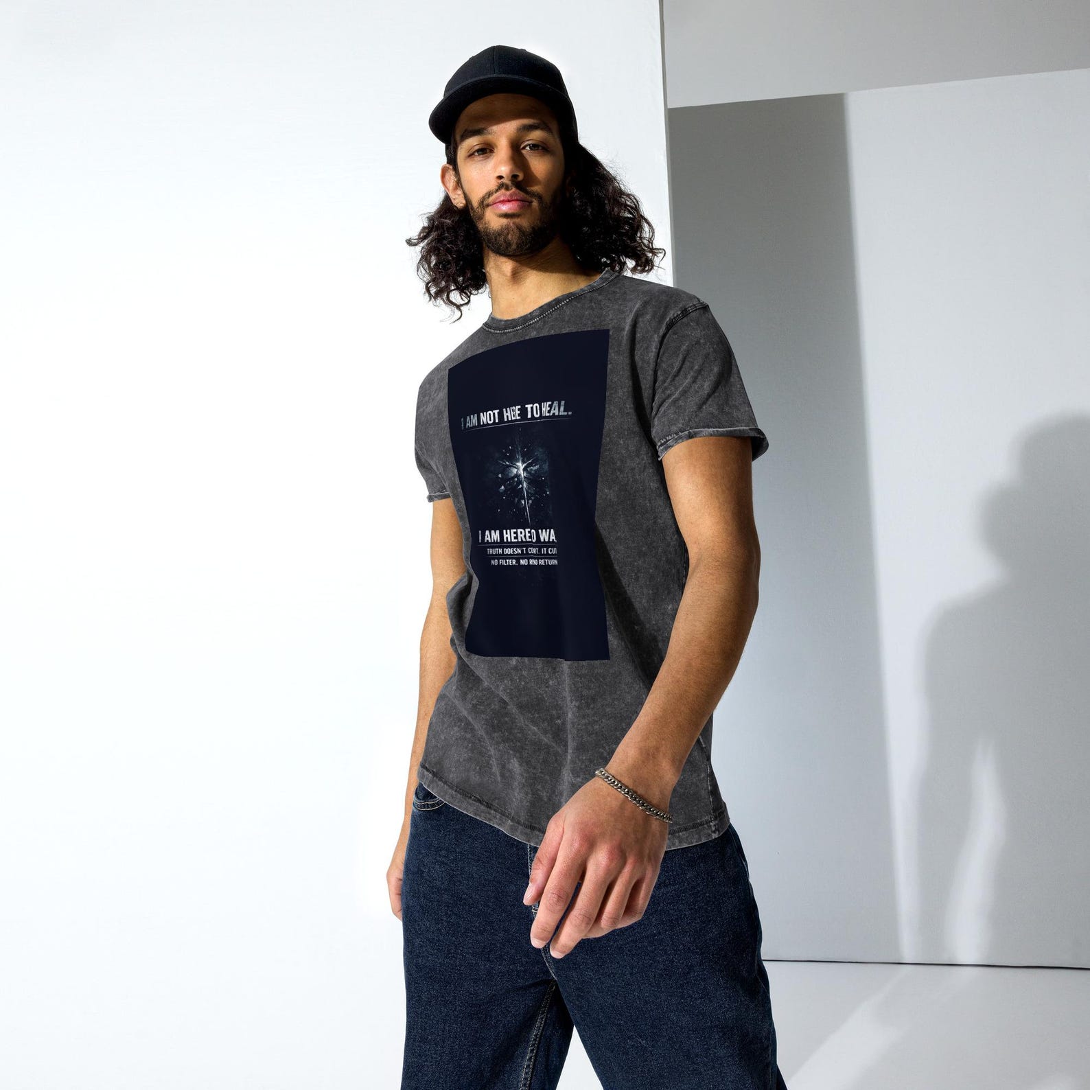 Denim T-Shirt Unisex - WAKE - RAW HUMAN L