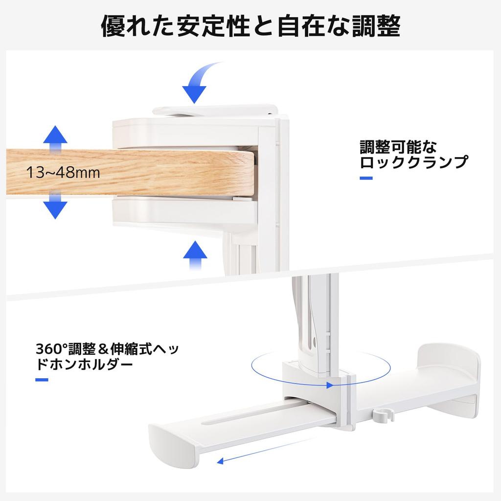 Kawanoshingei Bebida Control Remoto Artículo Sobremesa 360 Grados Espacio Grande Escritorio Fácil Blanco 7 en 1 Soporte, Soporte para Controlador/Auriculares, Control/Smartphone/Pequeño