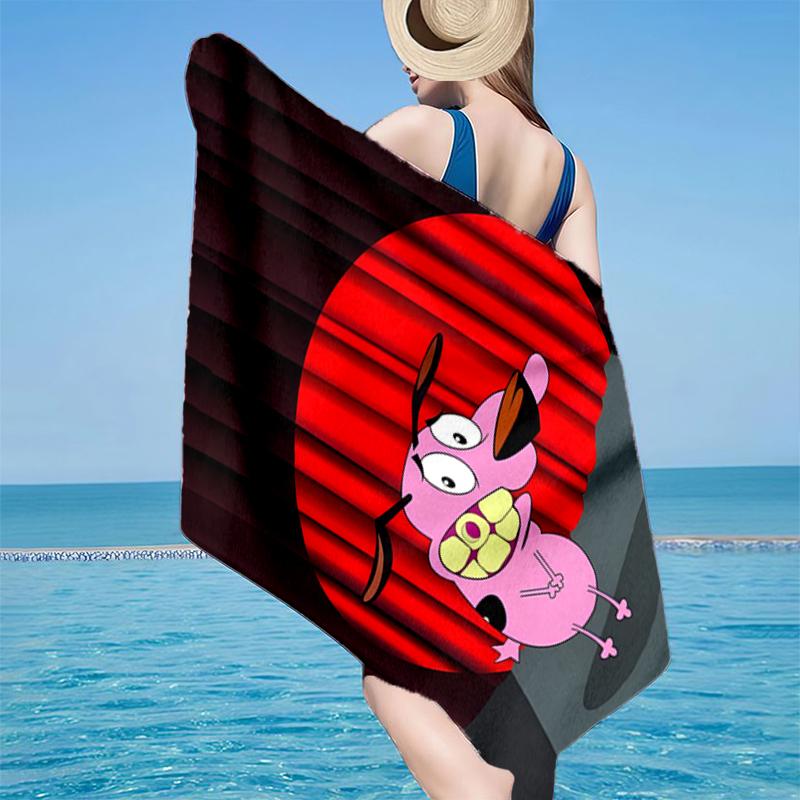 Pink dog In The Garden Beach Towel, Super Soft Microfiber, Gift for Her/Him, Birthday, for Pool, Beach, Travel, Home Decor Fan gifts