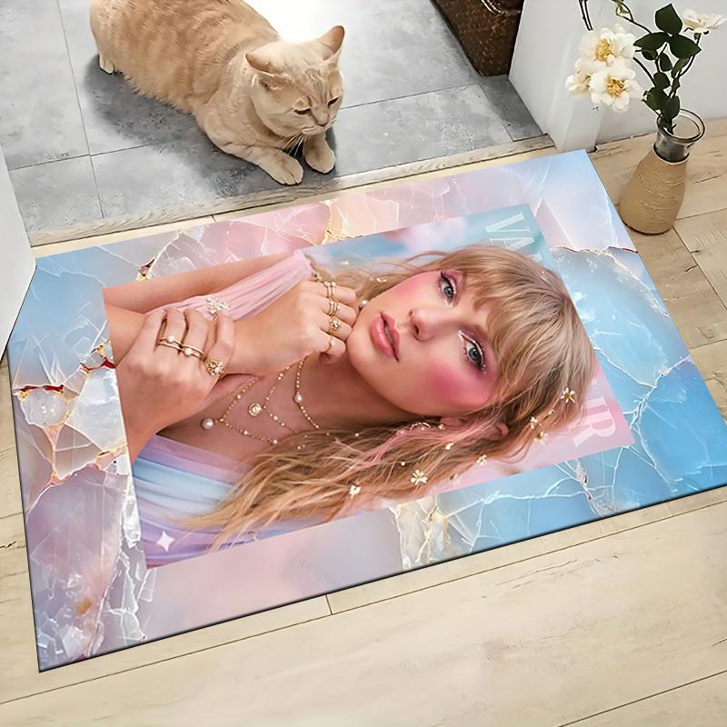 Taylor Swift Magazine Cover Carpet Rug Soft Washable Antislip Home Living Room Sofa Mats Personalized Christmas Rug