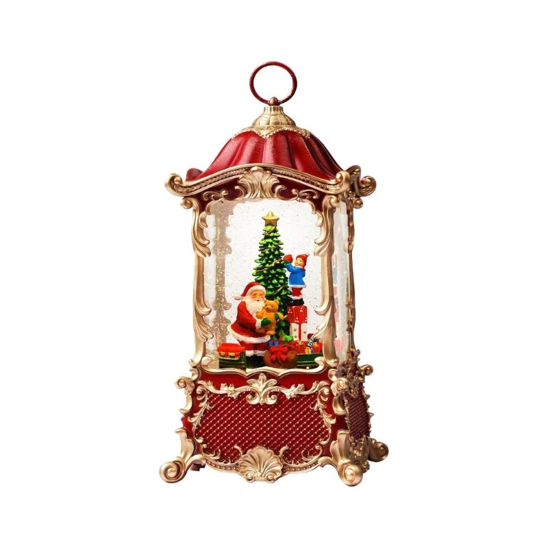 

Snowflakes Crystal Lanterns Music Box For Christmas Decors Plays Festival Melodies USB Or Battery Operated Child Safe Materials 1