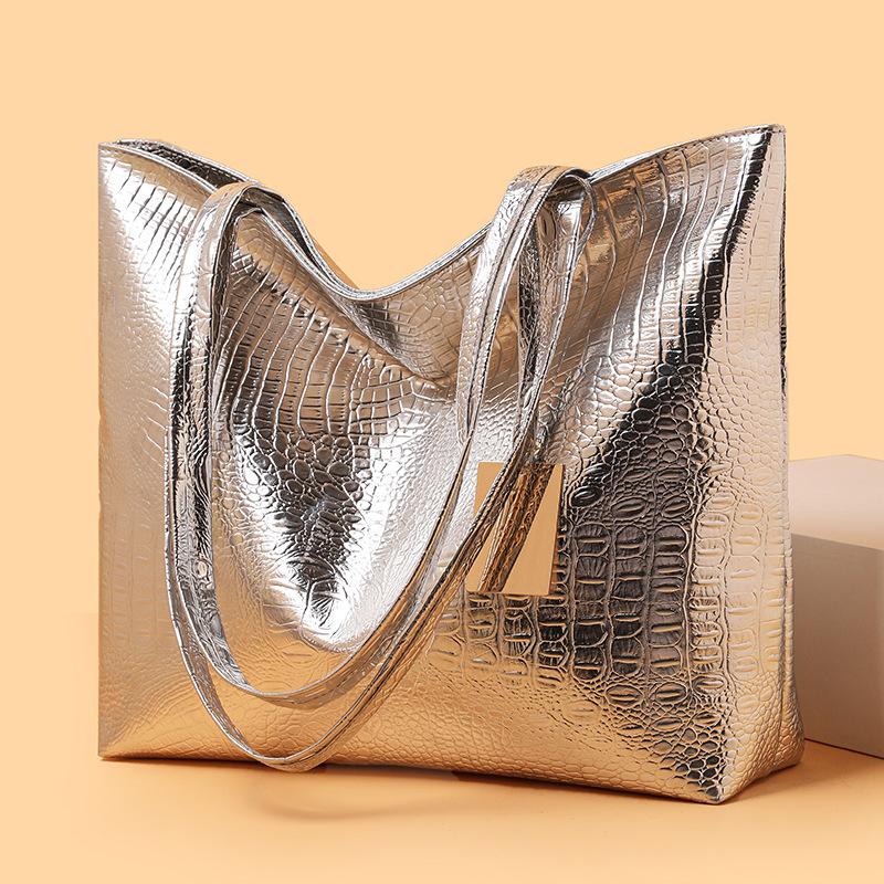 Crocodile Pattern Bag, Women's Large-capacity Retro Handbag, Underarm Bag, Tote Bag