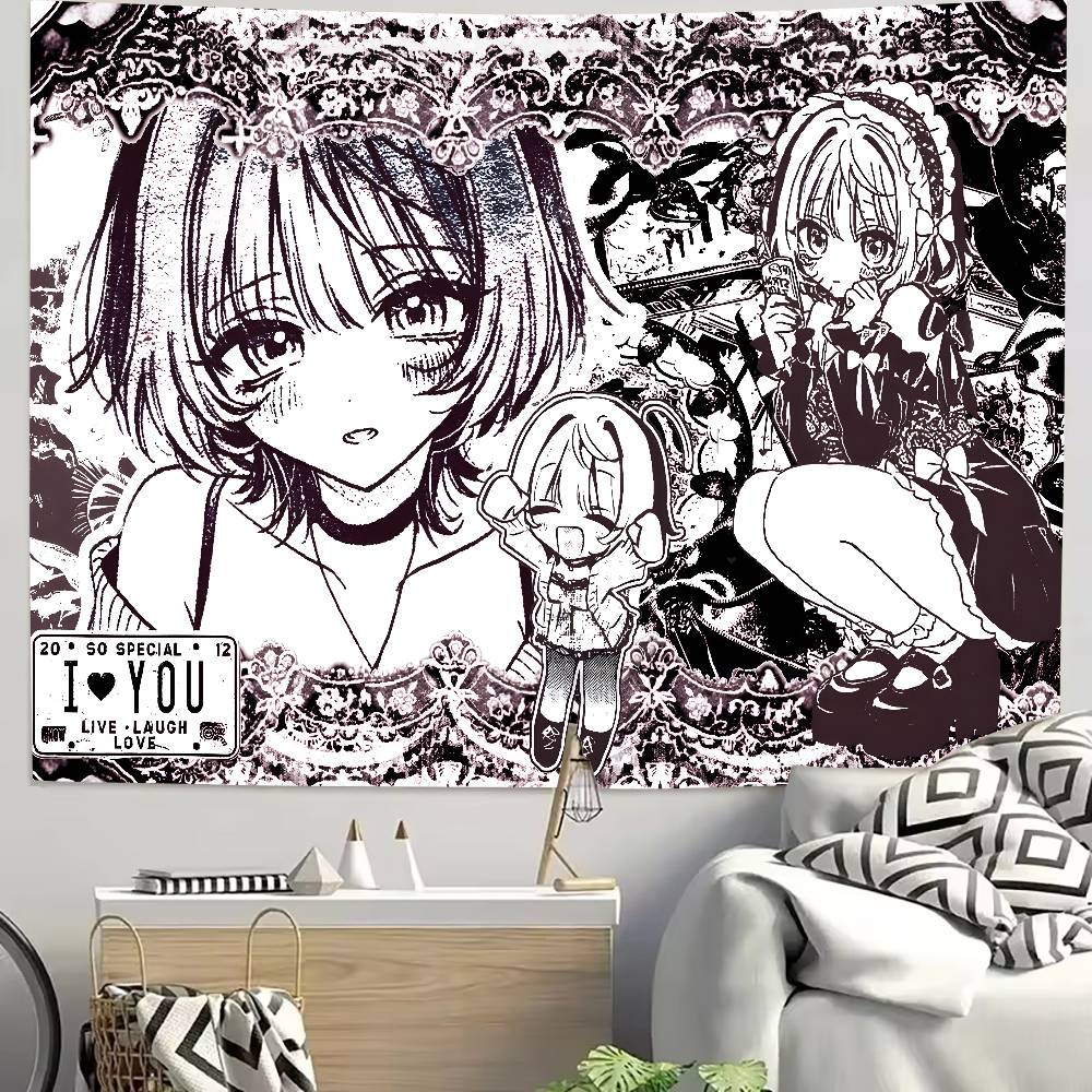 Luxury Fashion Hot Cute Pink Angel Tapestry Decoration Bedroom Dormitory Background Cloth Holiday Home Living Room Club Tapestry