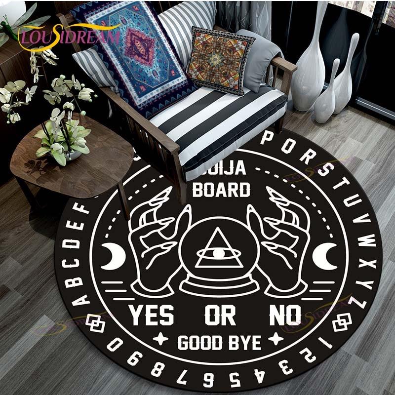 Ouija-Brett-Teppich, Fußmatte, Bodenmatte, Teppich, rund, für Zuhause, Hotel, Wohnzimmer, Fußmatten, rutschfester Teppich
