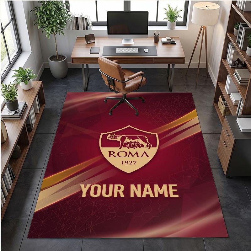 Crystal Velvet Rug AS Roma Print Custom Name Text Floor Mat Home Decor