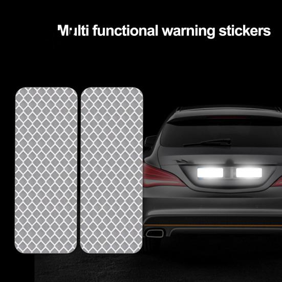Reflective Vehicle Decals 14Pcs 3x8cm Warning Strip Tape Car Bumper Stickers Strips Secure Reflector Styling Accessories Nighttime Safety