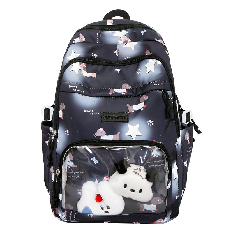 Large Capacity Student Schoolbag Puppy Printed Backpack Women's Lightweight Travel Backpack